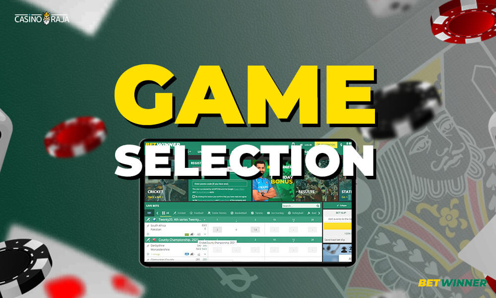 Game Selection on the Betwinner.