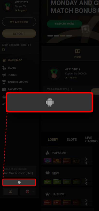 1xslot android apk download button.