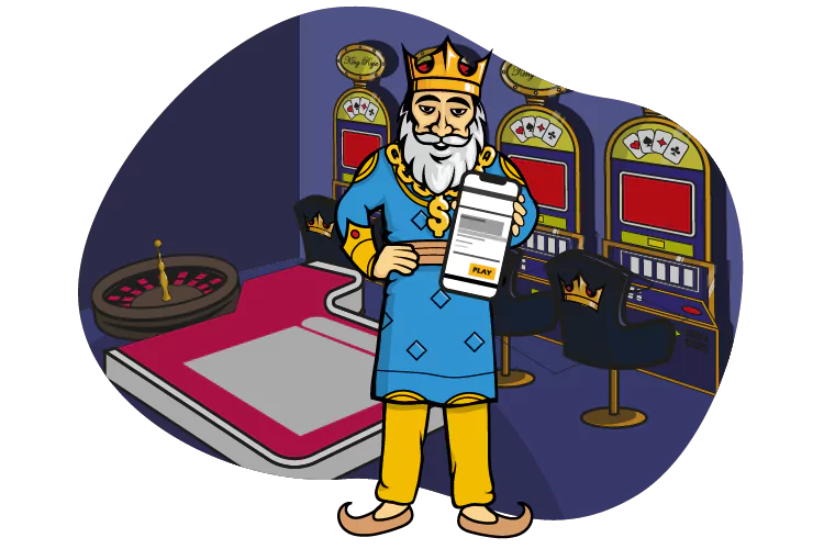 Raja is playing casino via mobile