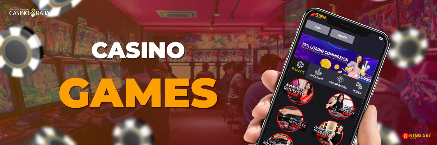 Slots & games on the king567 mobile app