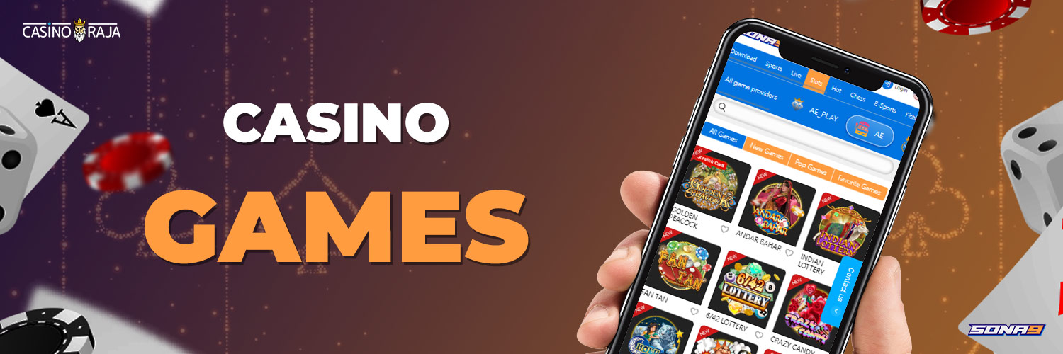 Slots & games on the sona9 mobile app