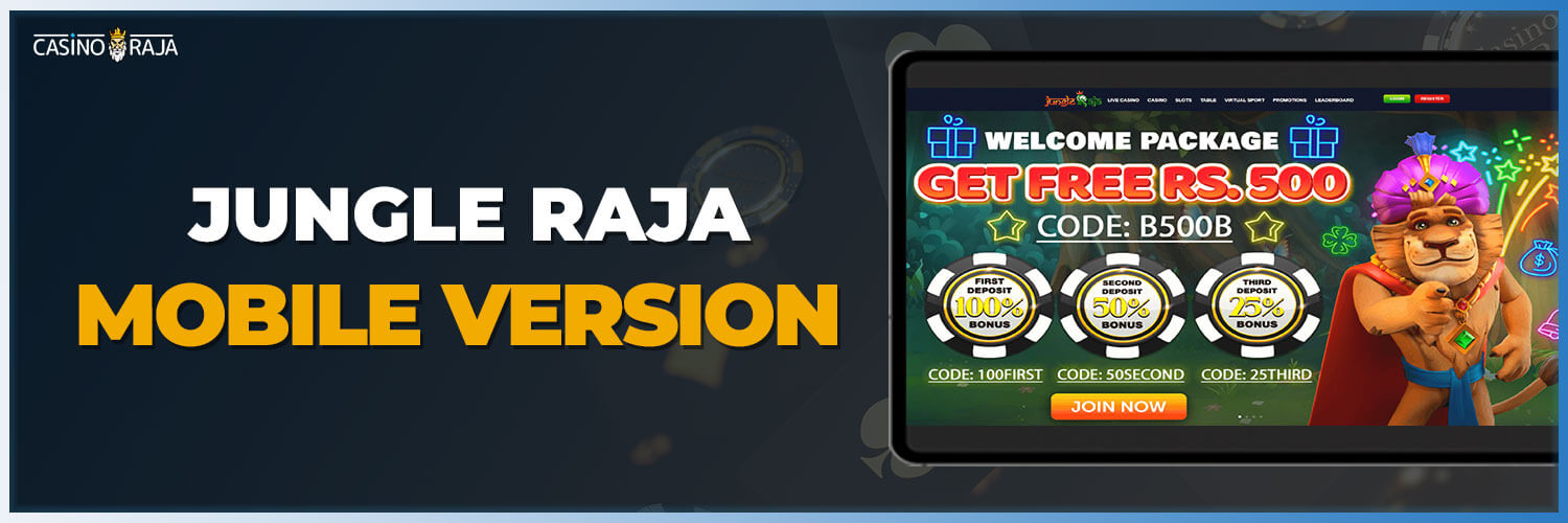Mobile version of the famous indian casino app jungle raja.