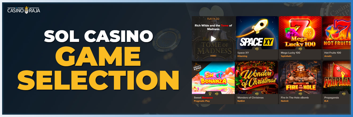 All games you can play on the sol casino.